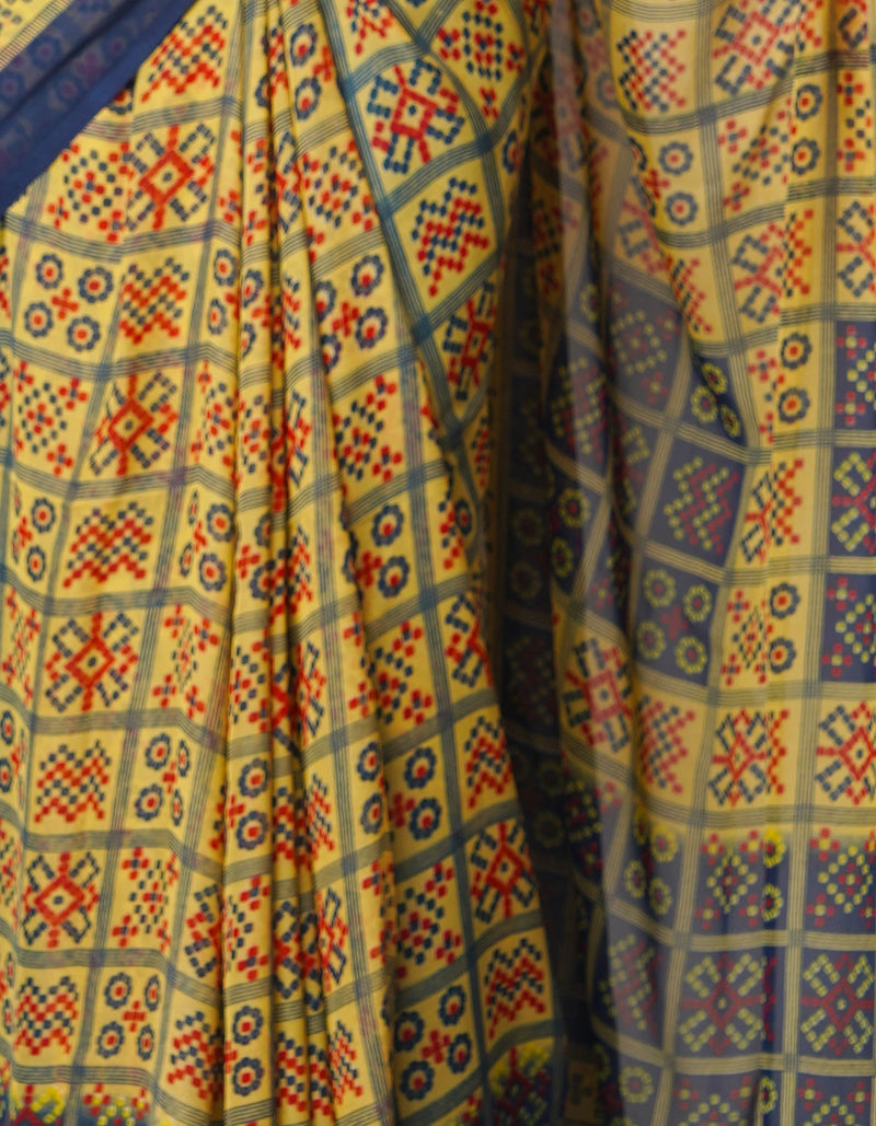 Multi  Fancy Block Printed Georgette Saree-UNM66909