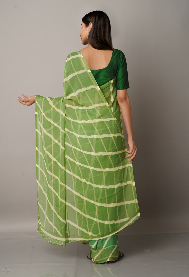 Light Green  Fancy Block Printed Georgette Saree-UNM66918