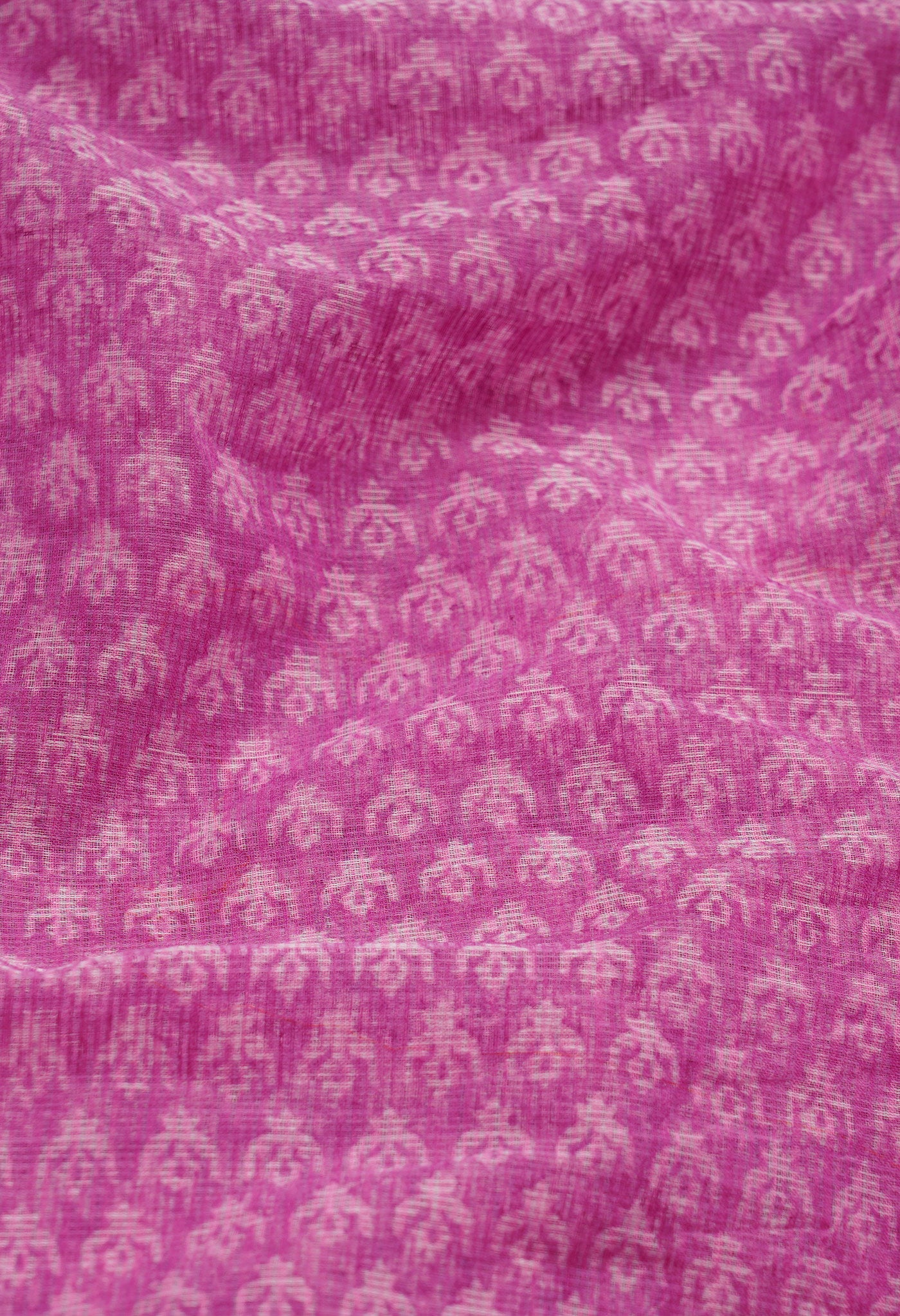 Pink Pure Block Printed Kota Cotton Saree-UNM66953