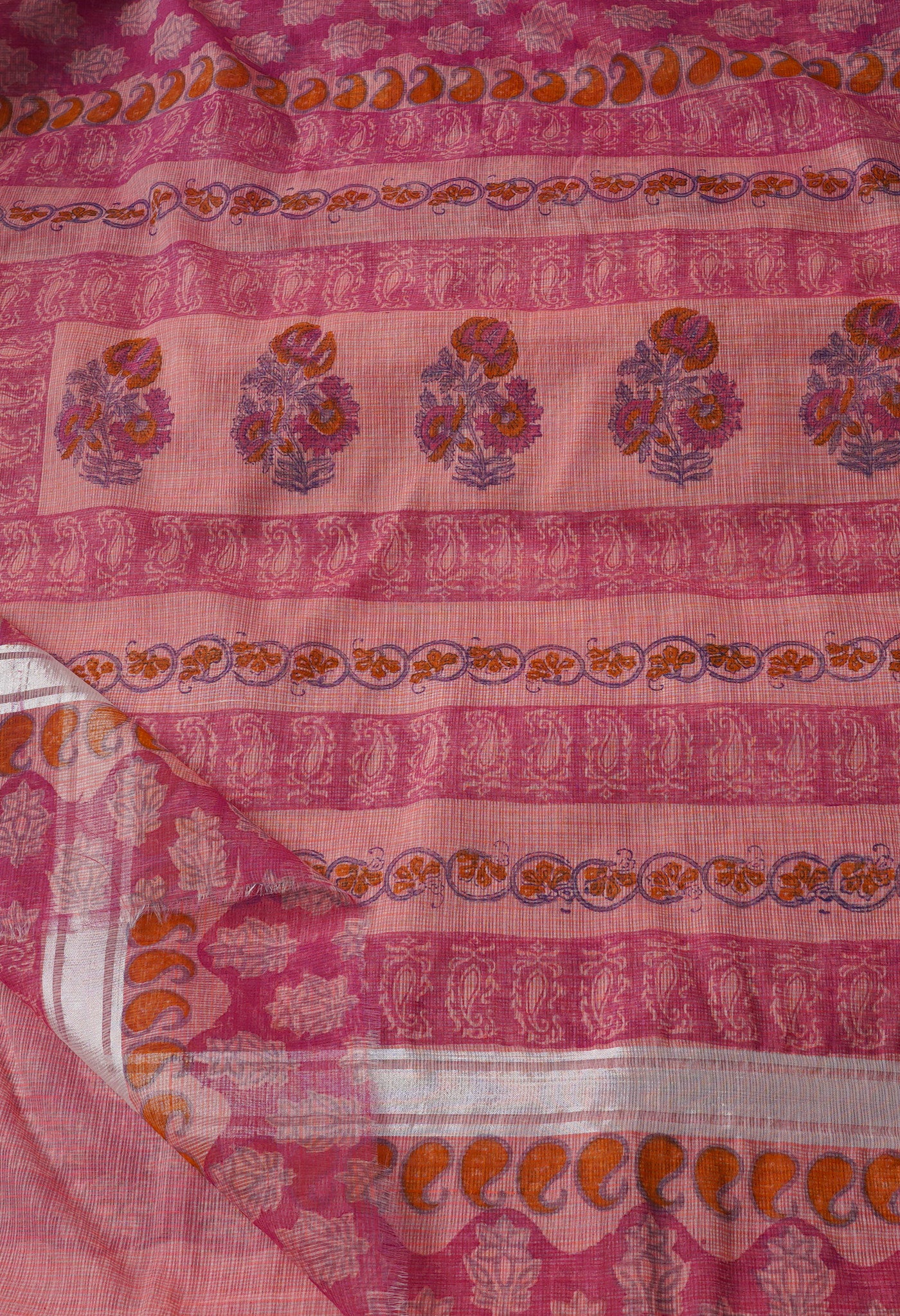 Pink Pure Block Printed Kota Cotton Saree-UNM66962