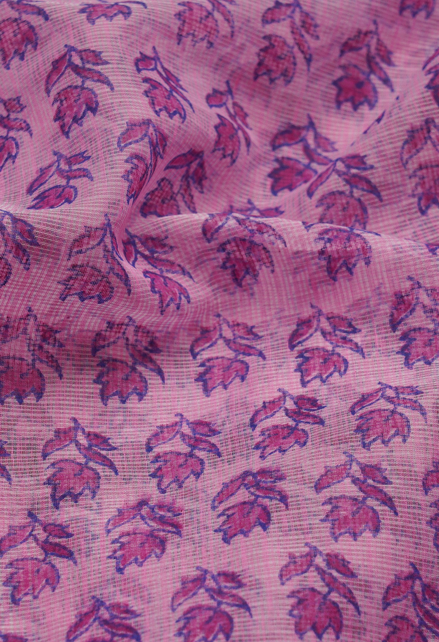 Pink Pure Block Printed Kota Cotton Saree-UNM66964