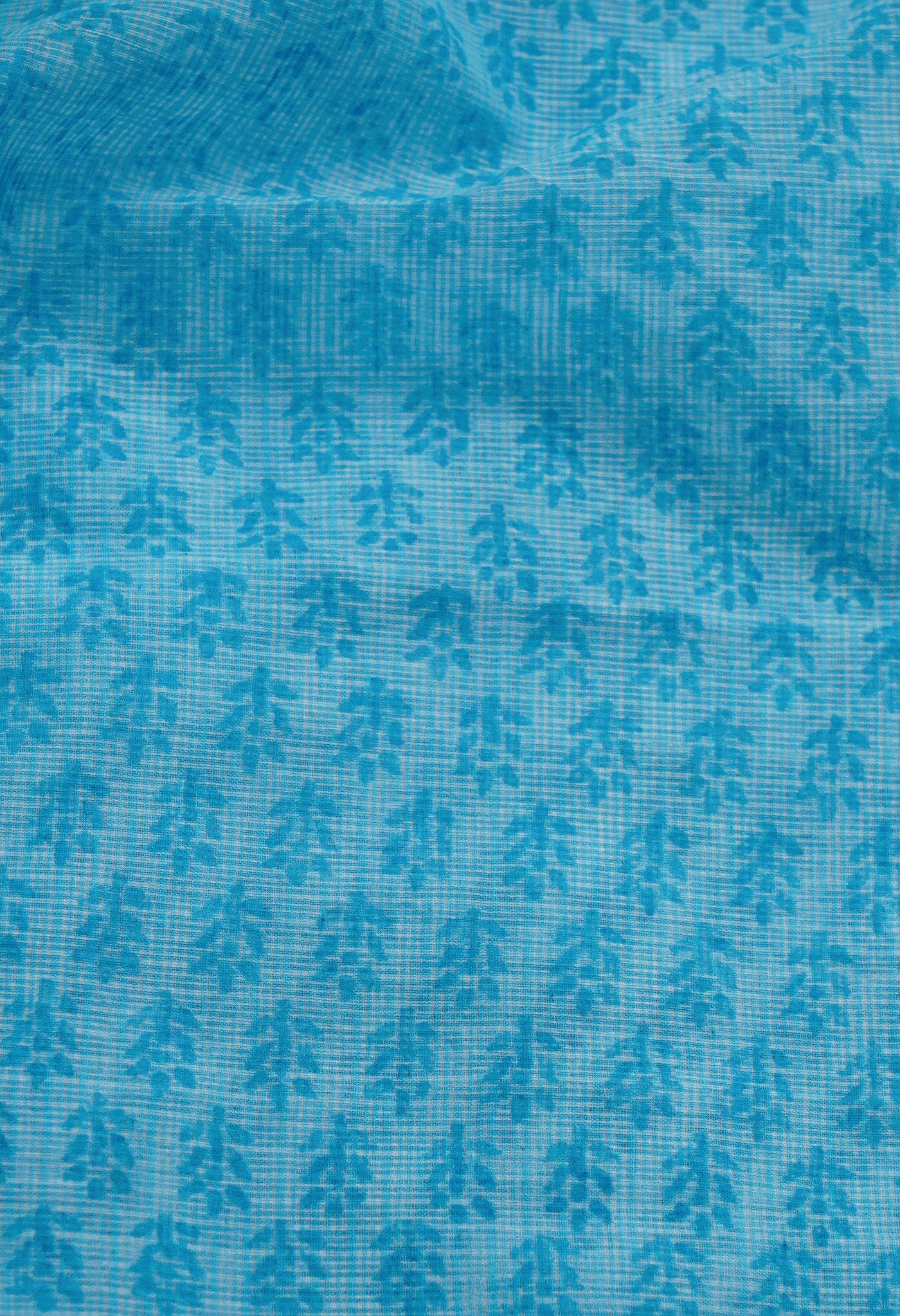 Blue Pure Block Printed Kota Cotton Saree-UNM66974