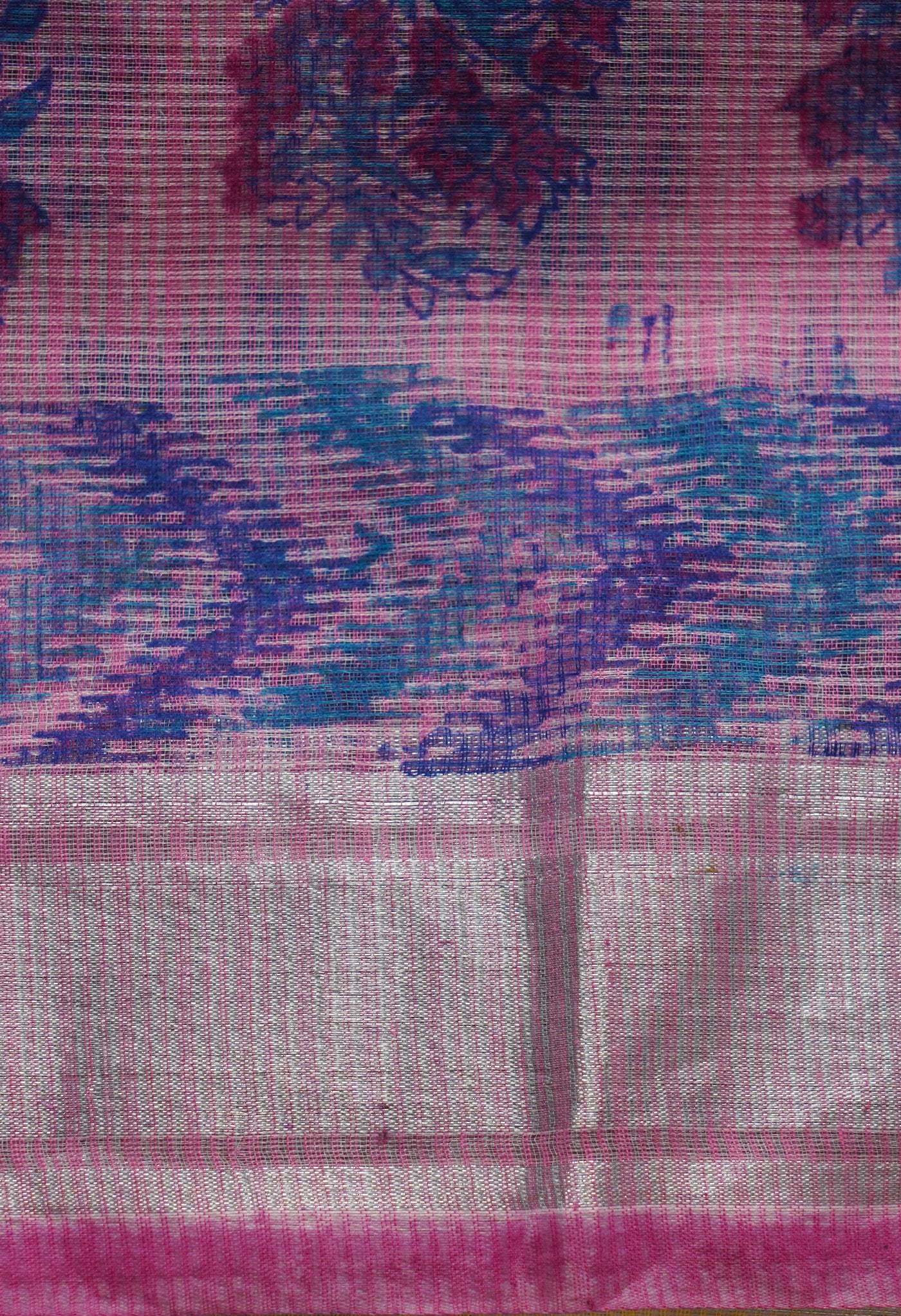 Pink Pure Block Printed Kota Cotton Saree-UNM66987