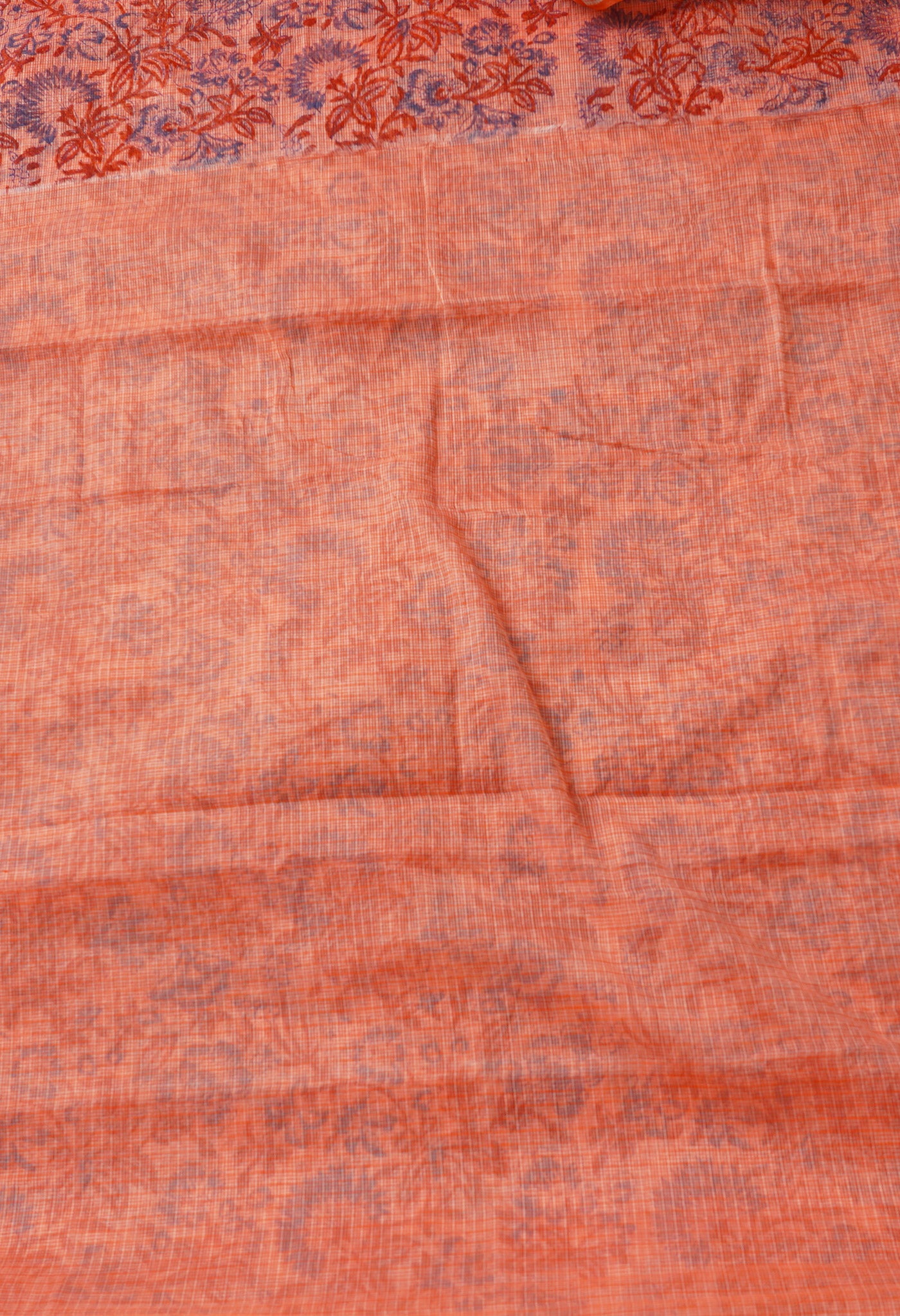 Red Pure Block Printed Kota Cotton Saree-UNM66991