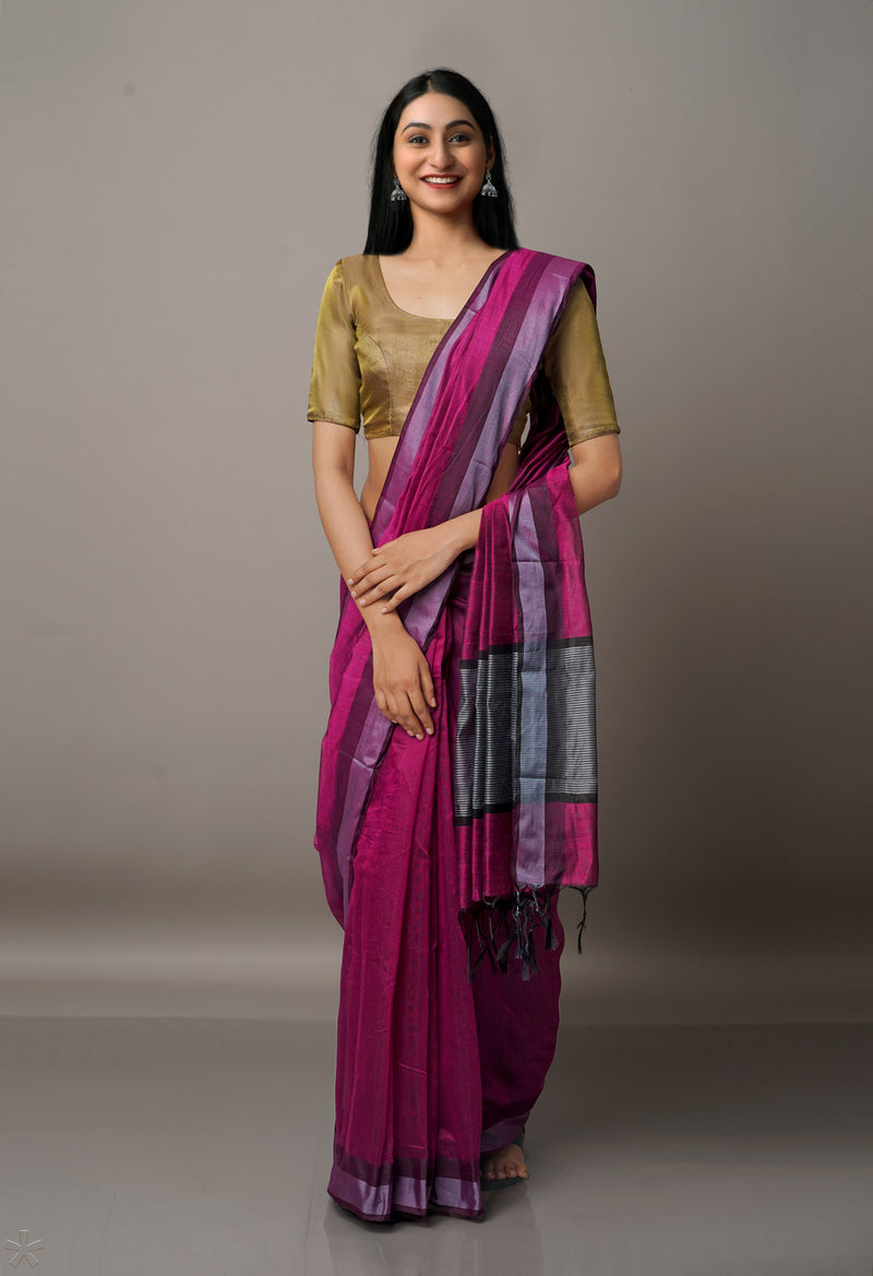 Purple  Chanderi Sico Saree-UNM67063