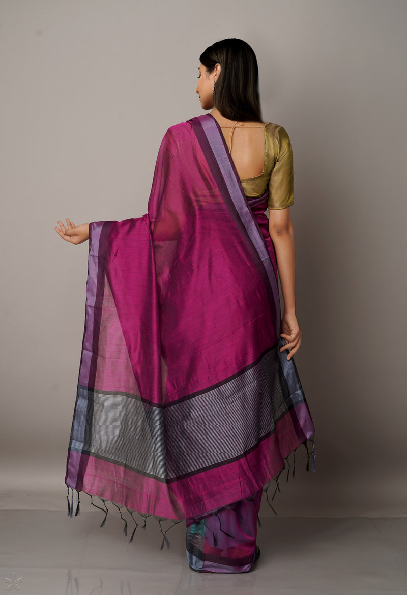 Purple  Chanderi Sico Saree-UNM67063