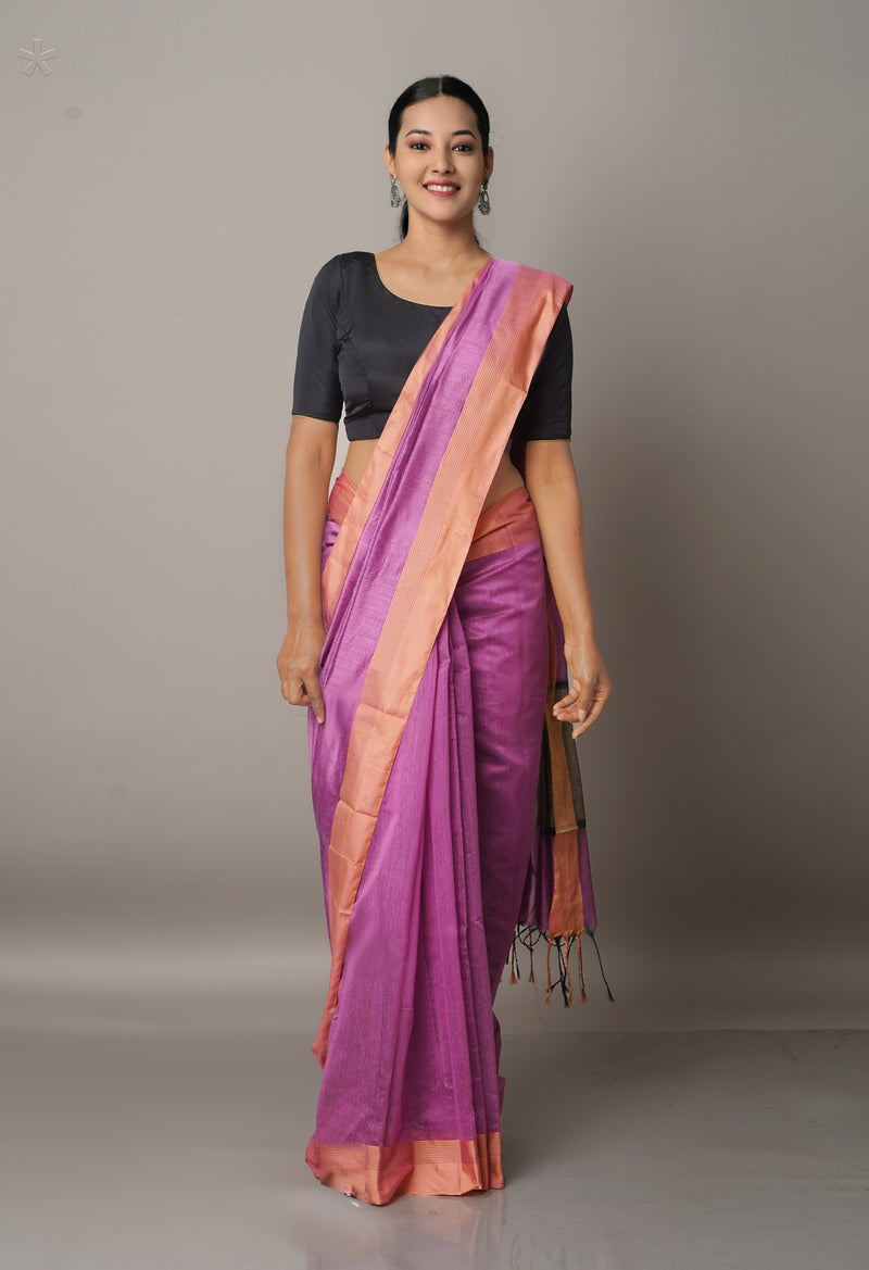 Purple  Chanderi Sico Saree-UNM67078