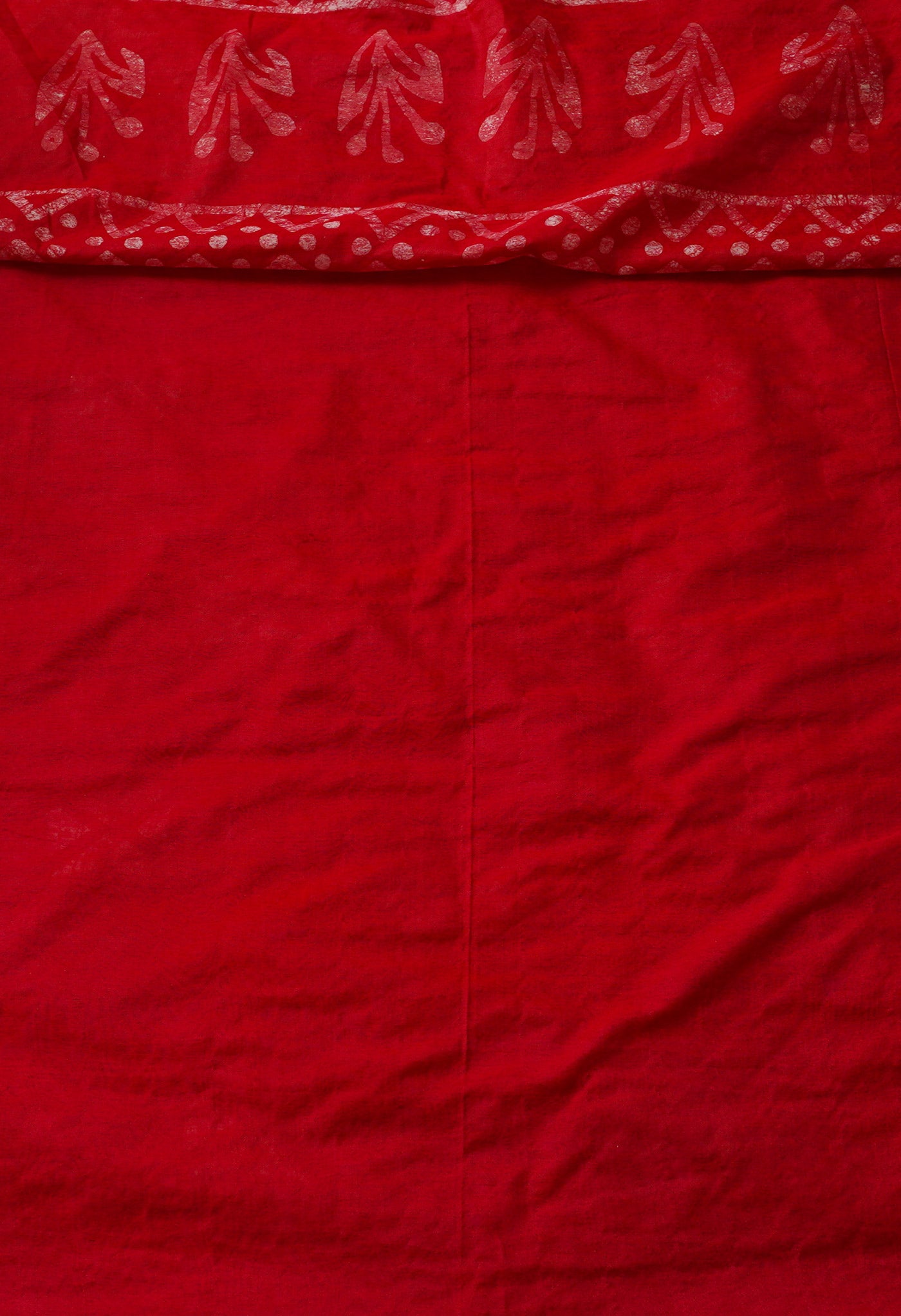 Red Pure Batik Chanderi  Silk Saree-UNM67259