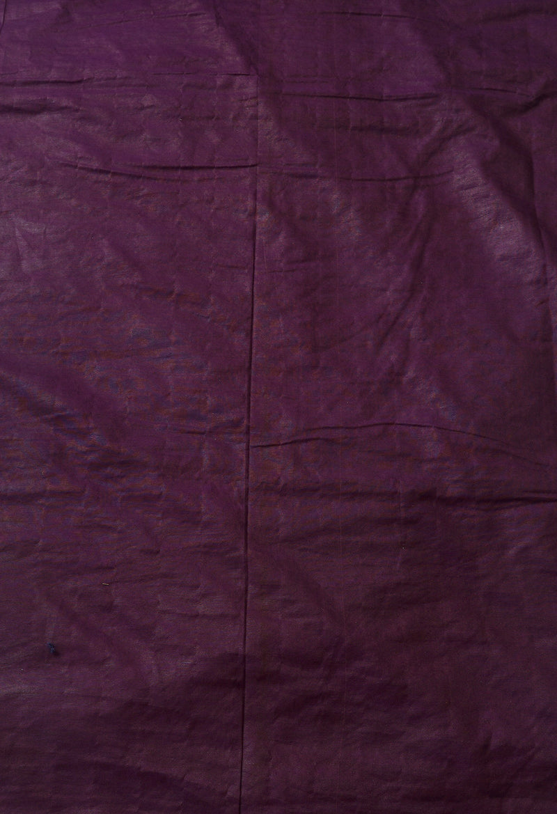 Dark Purple Pure Batik Chanderi  Silk Saree-UNM67262