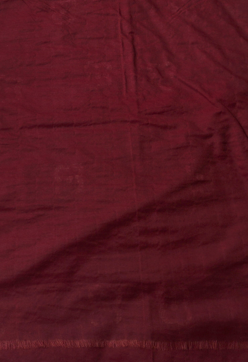 Maroon Pure Batik Chanderi  Silk Saree-UNM67268