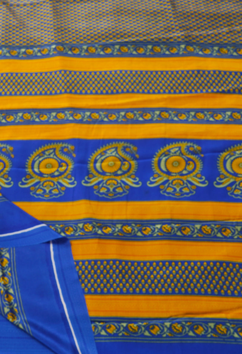 Multi  Block Printed Crepe Soft Silk Saree-UNM67298