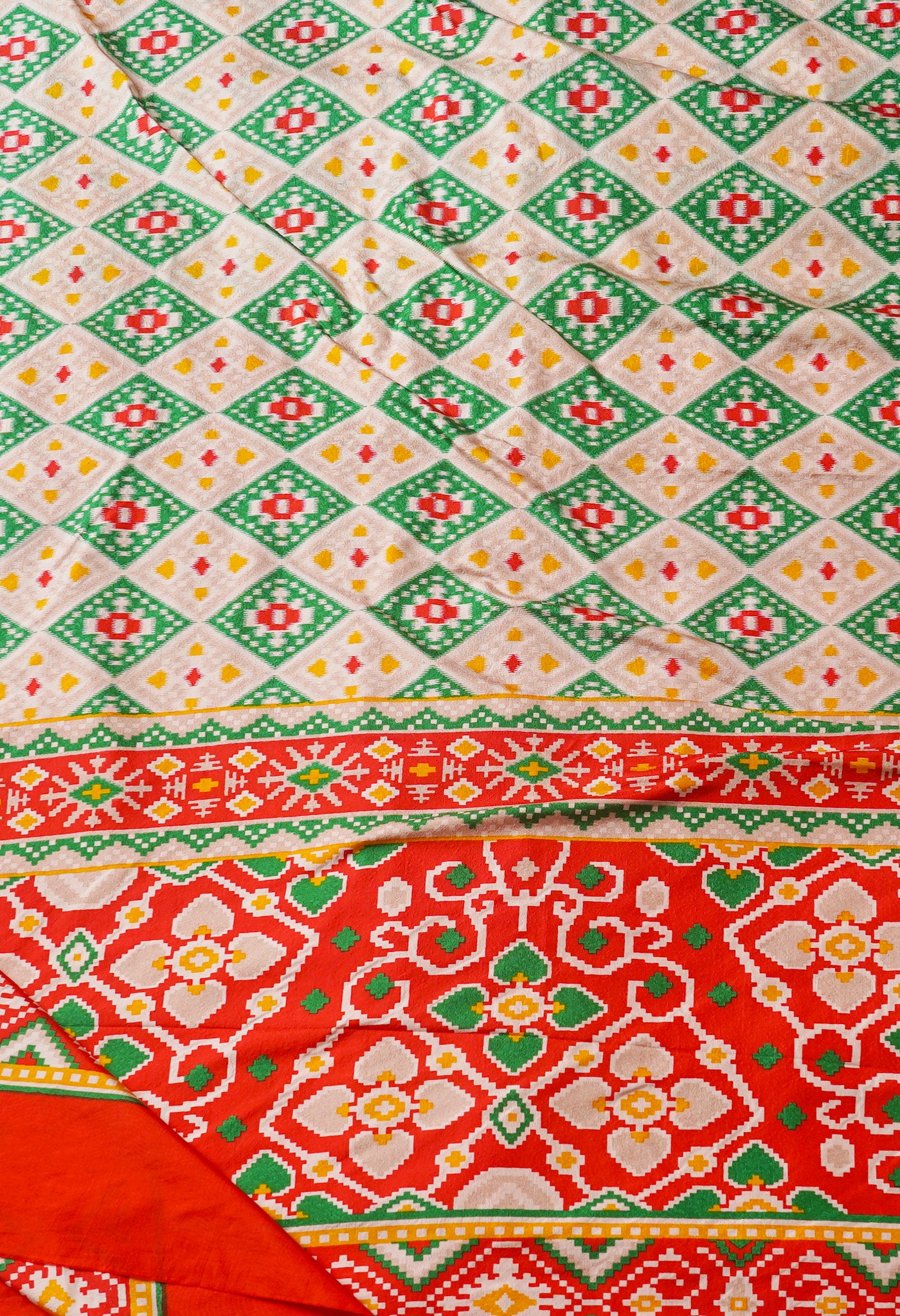 Multi  Ikat Printed Soft Silk Saree-UNM67381