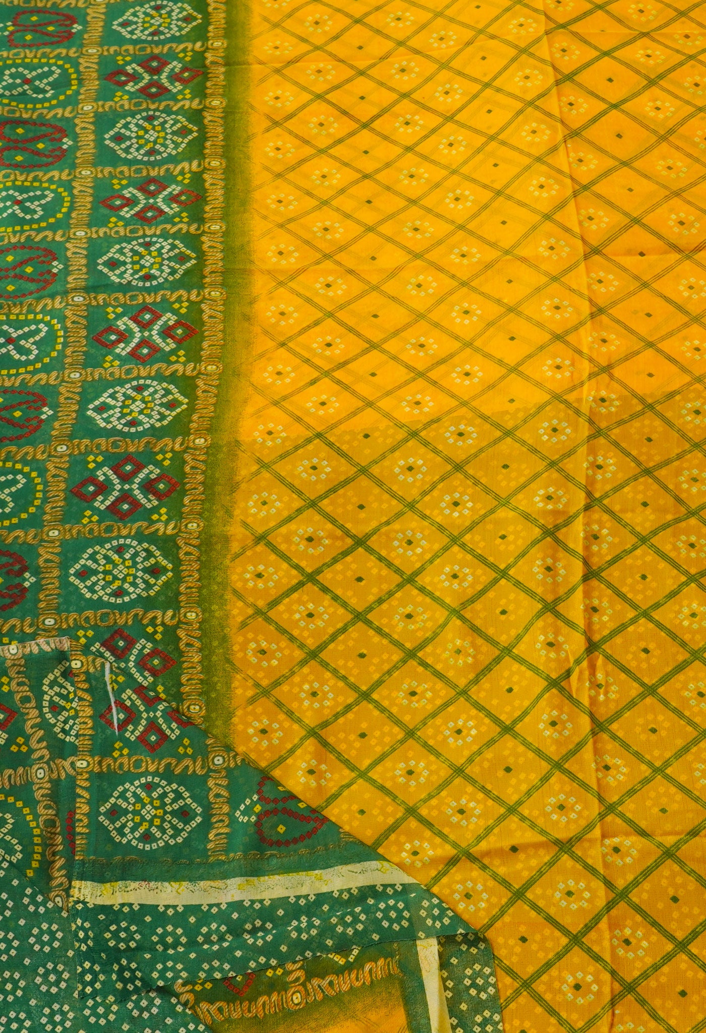 Yellow  Fancy Bandhani Printed Georgette Silk Saree-UNM67400