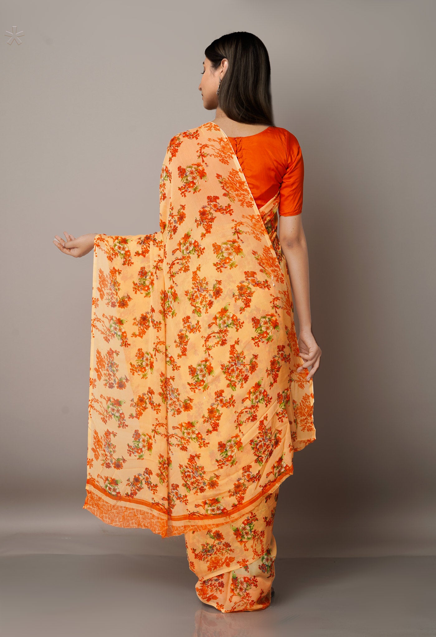 Multi  Fancy Block Printed Georgette Silk Saree-UNM67450