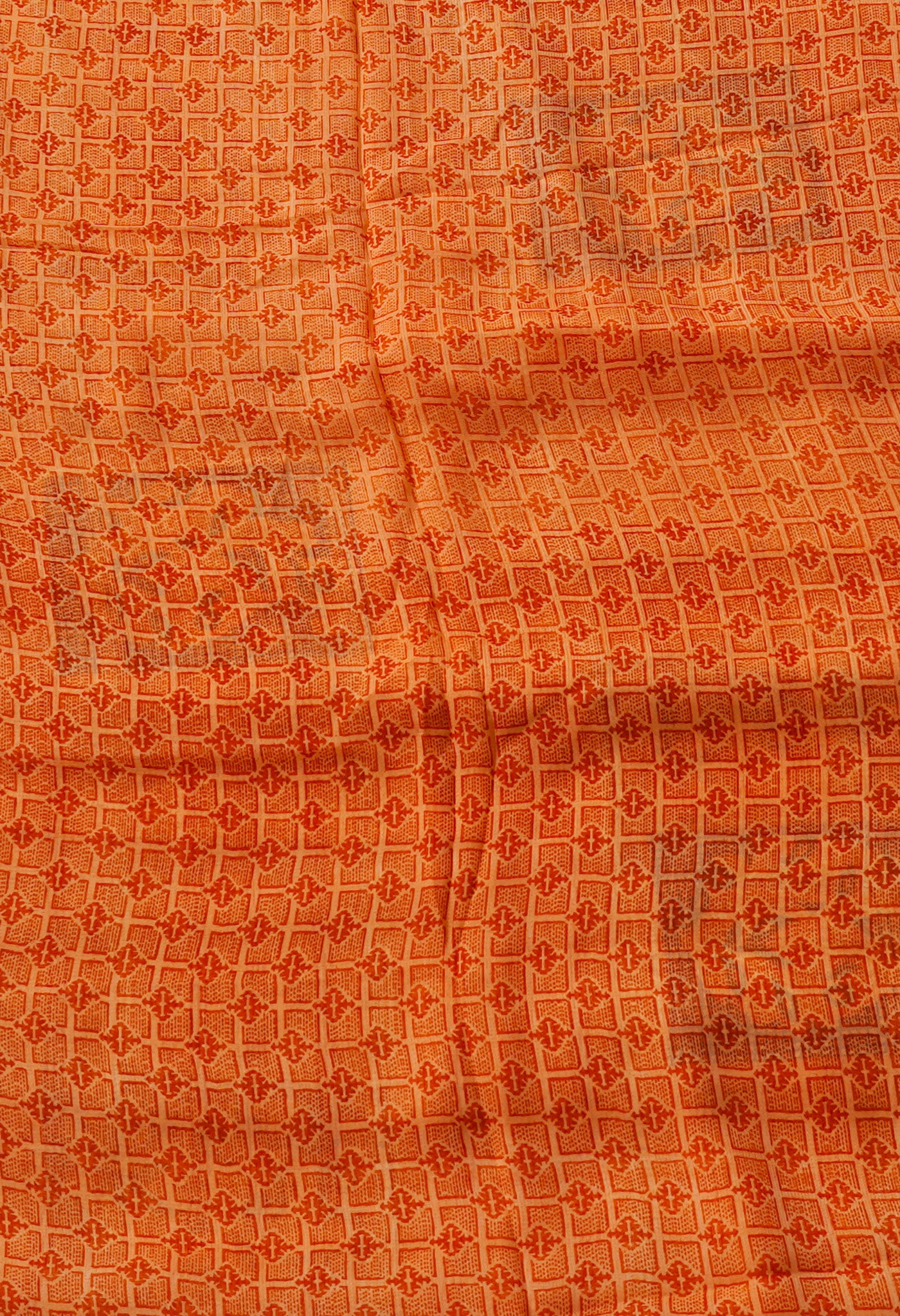Orange  Fancy Block Printed Georgette Silk Saree-UNM67454