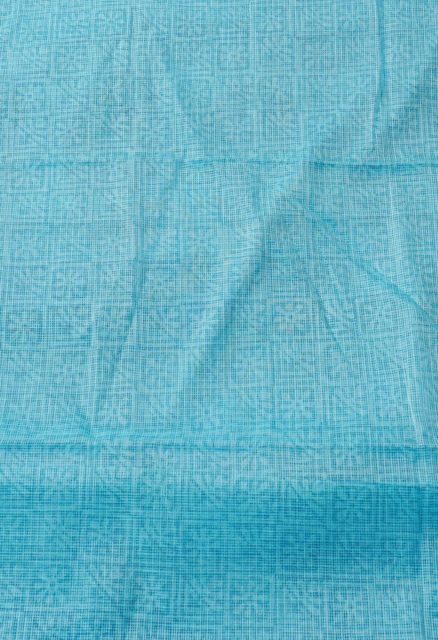 Blue Pure Block Printed Kota  Cotton Saree-UNM67474