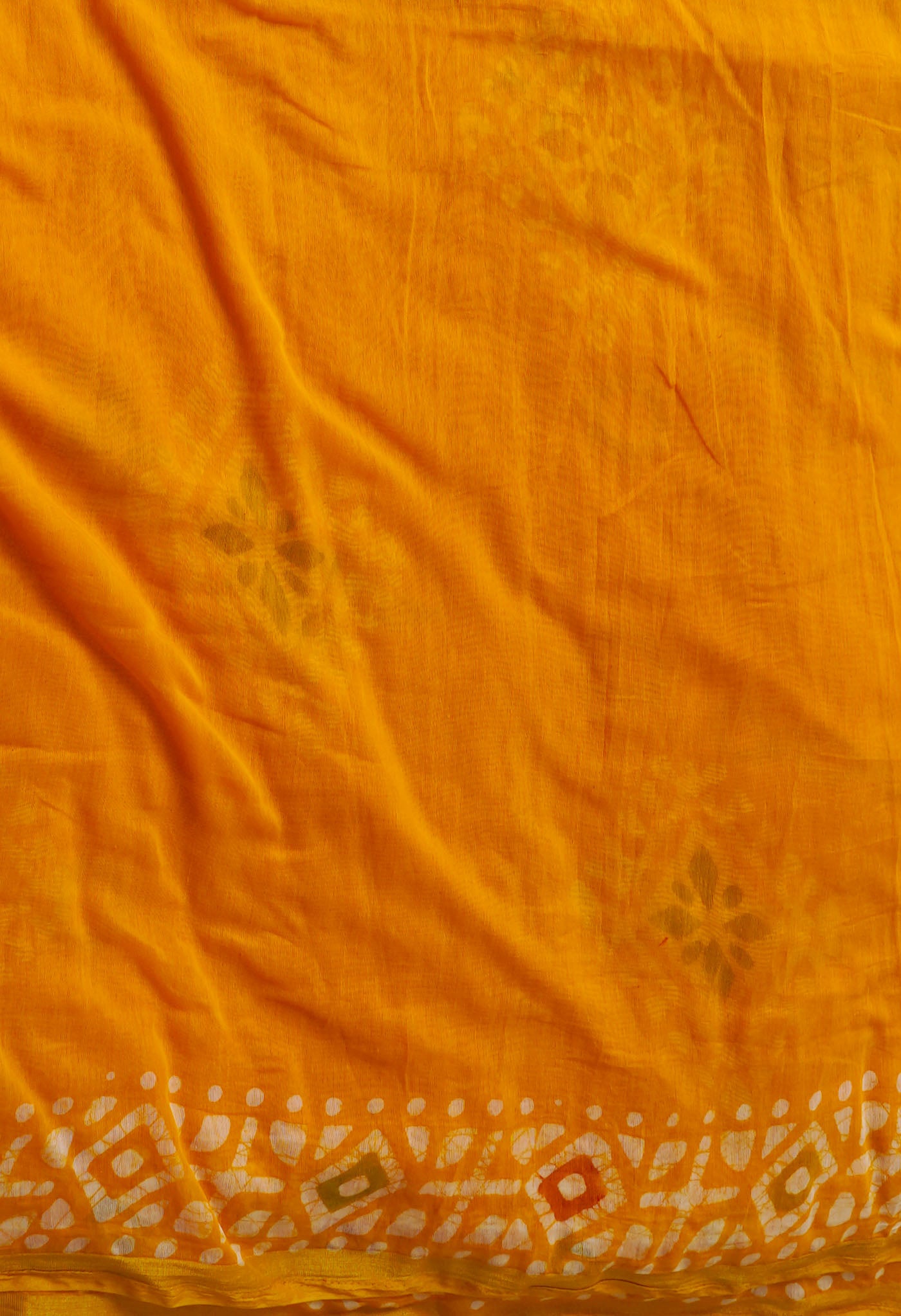 Yellow  Batik Chanderi  Sico Saree-UNM67534