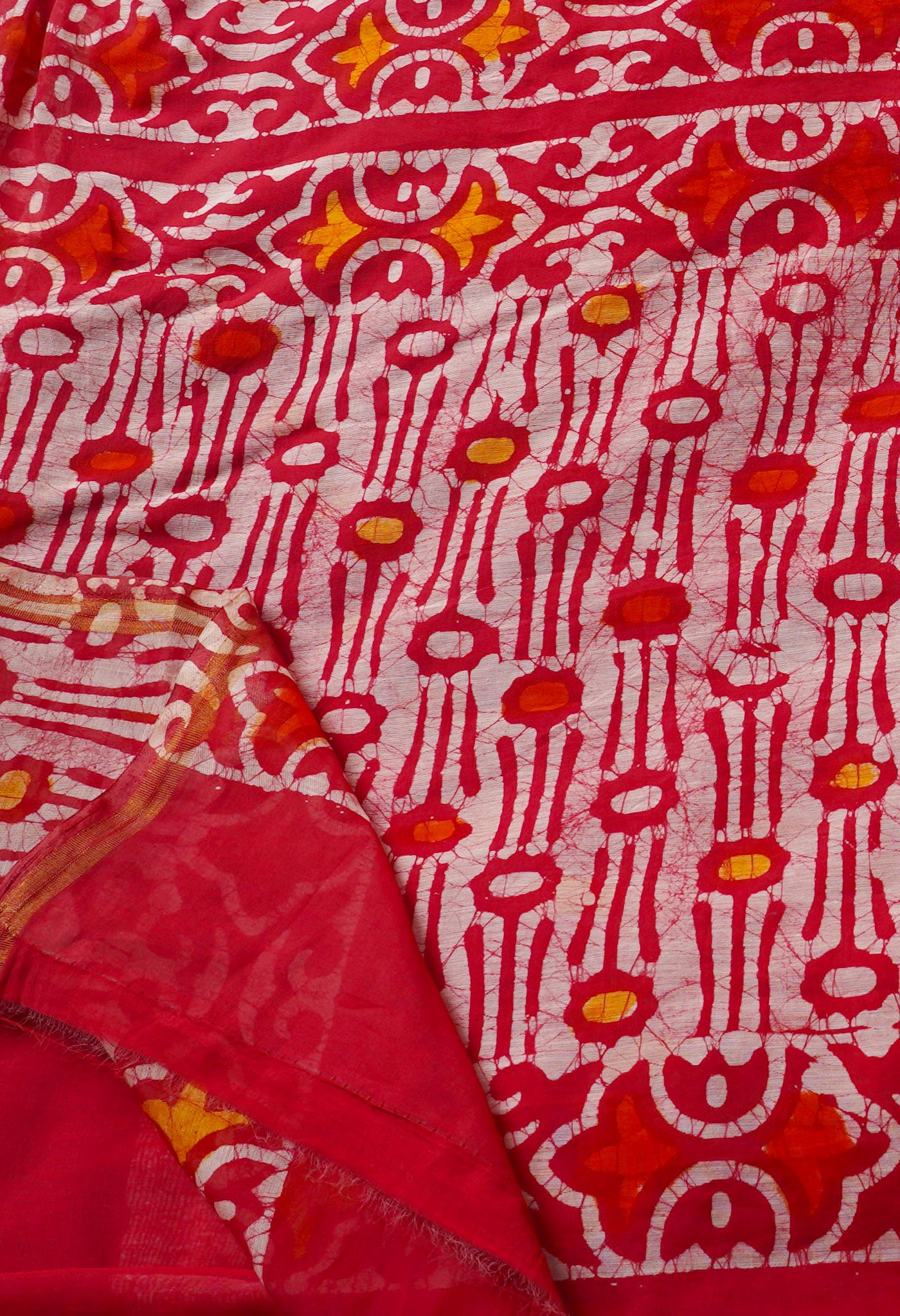 Red  Batik Chanderi  Sico Saree-UNM67537
