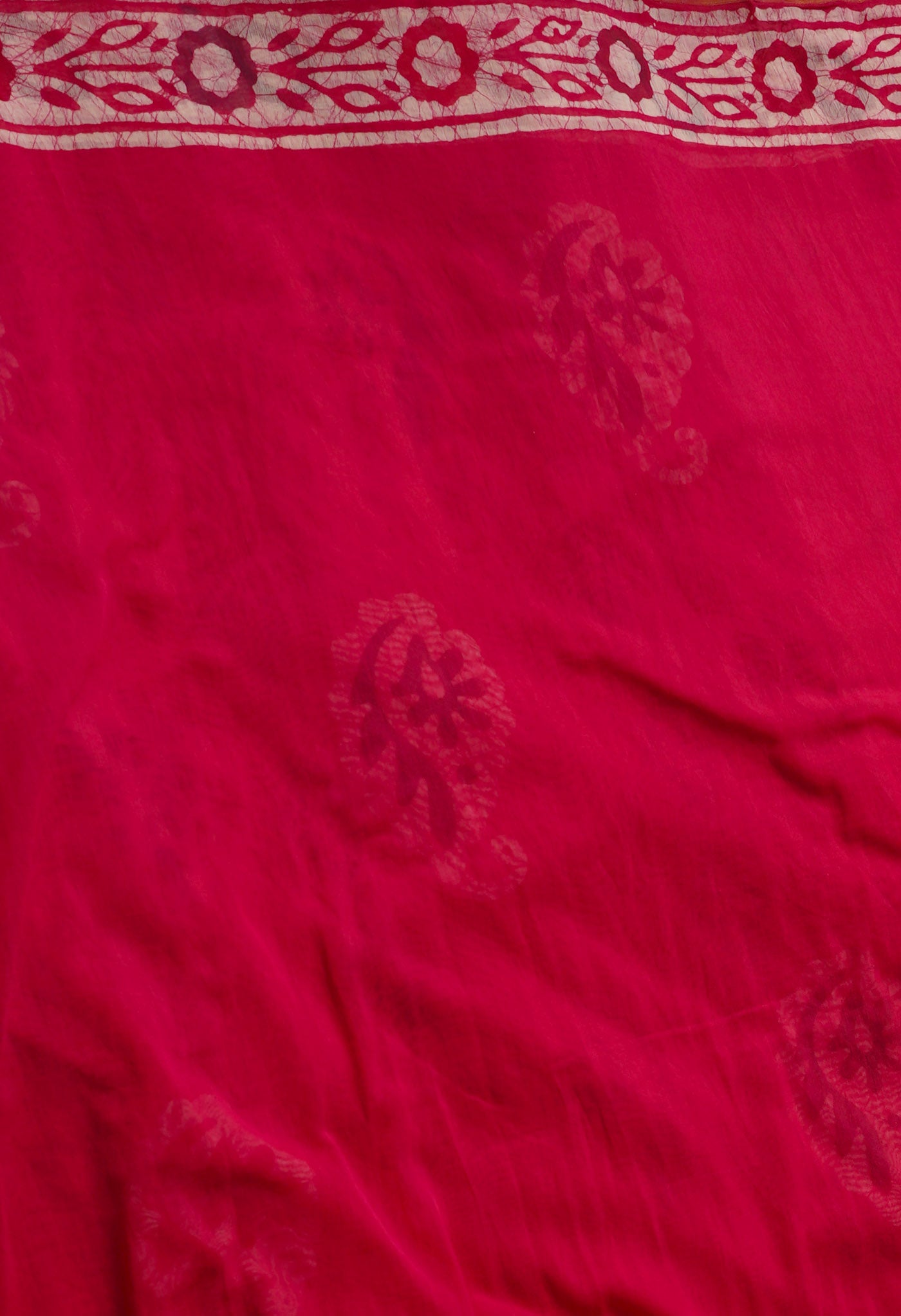 Pink  Batik Chanderi  Sico Saree-UNM67544