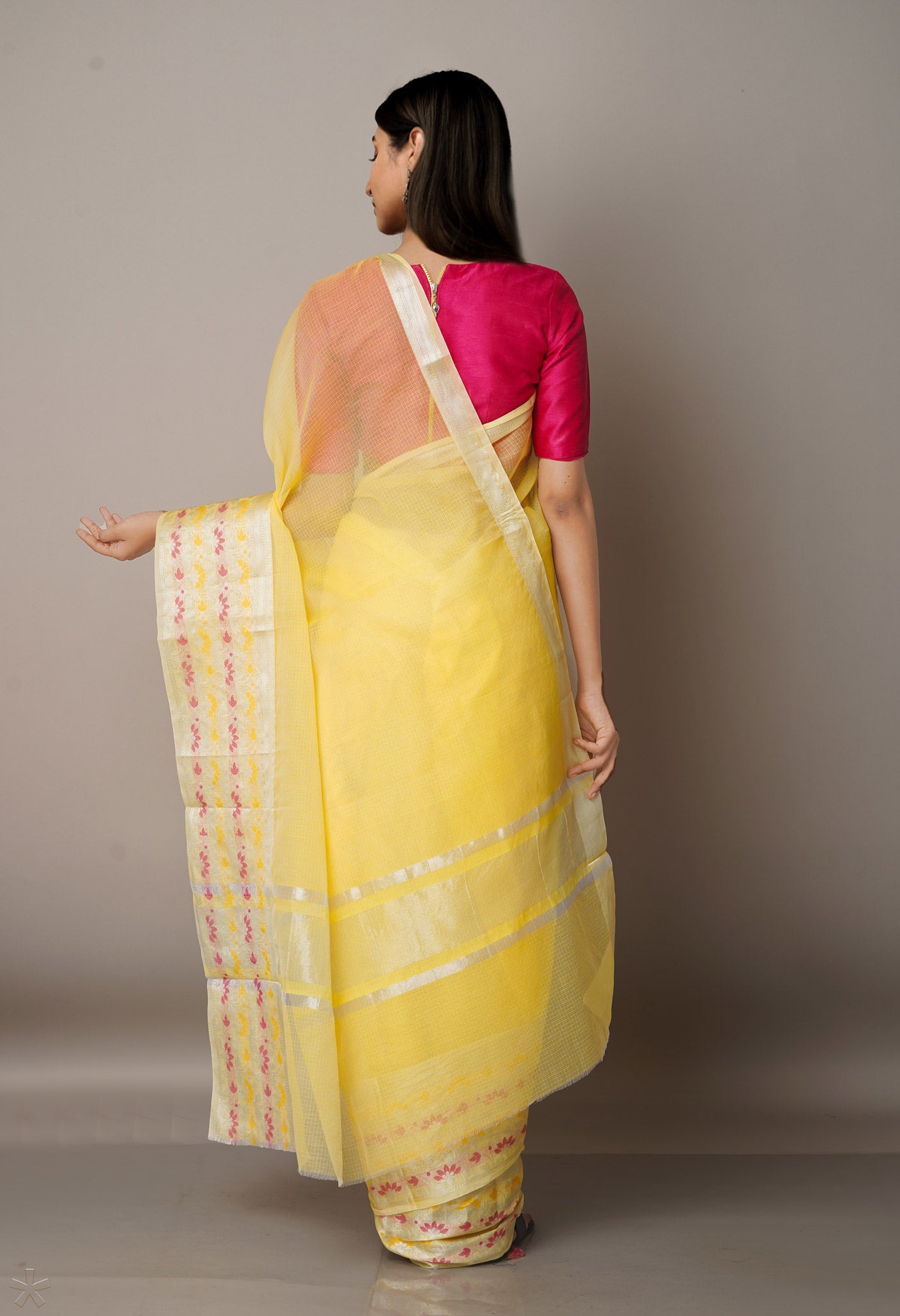 Yellow  Kota Banarasi  Silk Saree-UNM67581