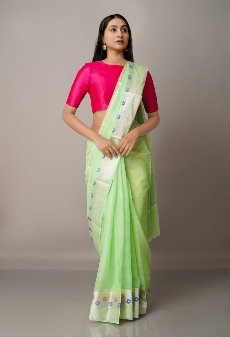 Green  Kota Banarasi  Silk Saree-UNM67588