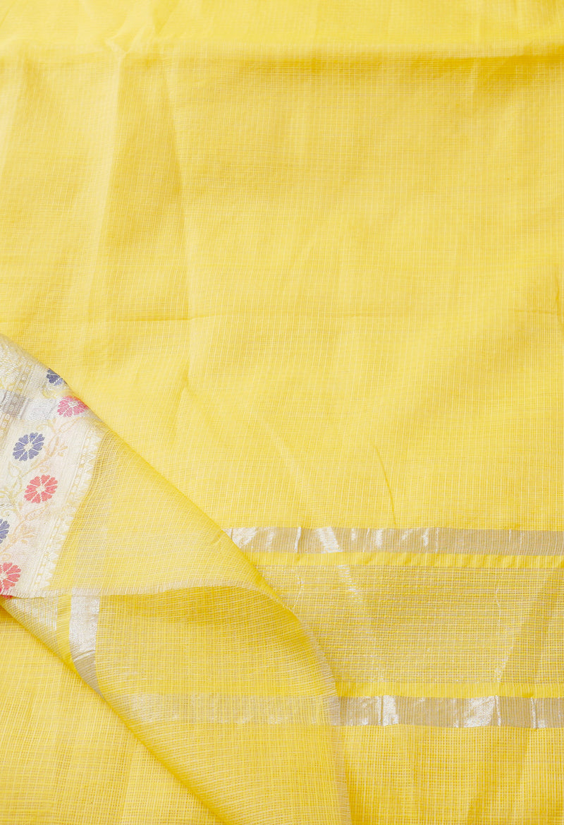 Yellow  Kota Banarasi  Silk Saree-UNM67589