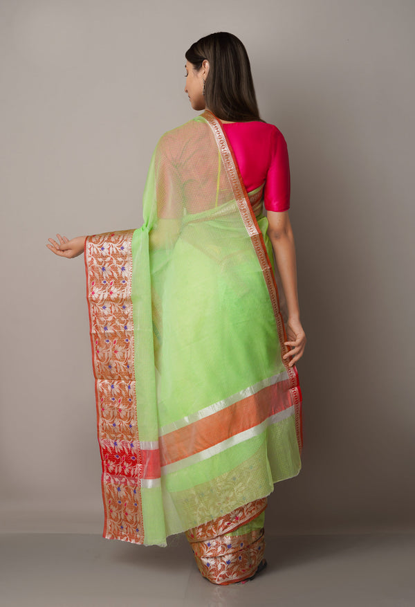 Green  Kota Banarasi  Silk Saree-UNM67590