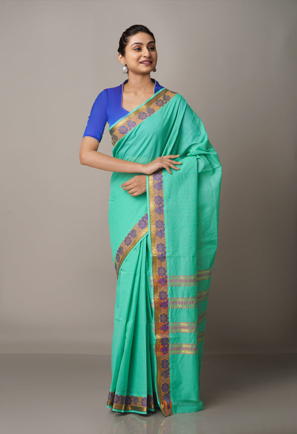 Green Pure Pavani Venkatagiri Cotton Saree-UNM67639