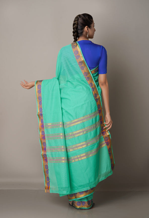 Green Pure Pavani Venkatagiri Cotton Saree-UNM67639