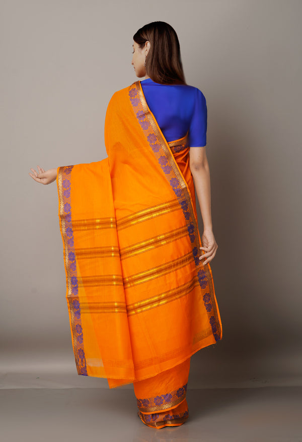 Orange Pure Pavani Venkatagiri Cotton Saree-UNM67642