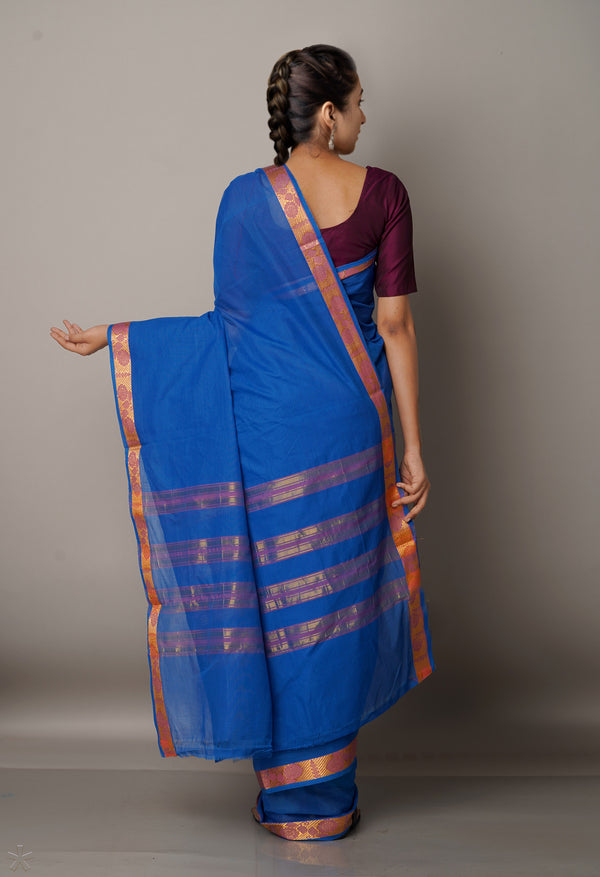Blue Pure Pavani Venkatagiri Cotton Saree-UNM67649