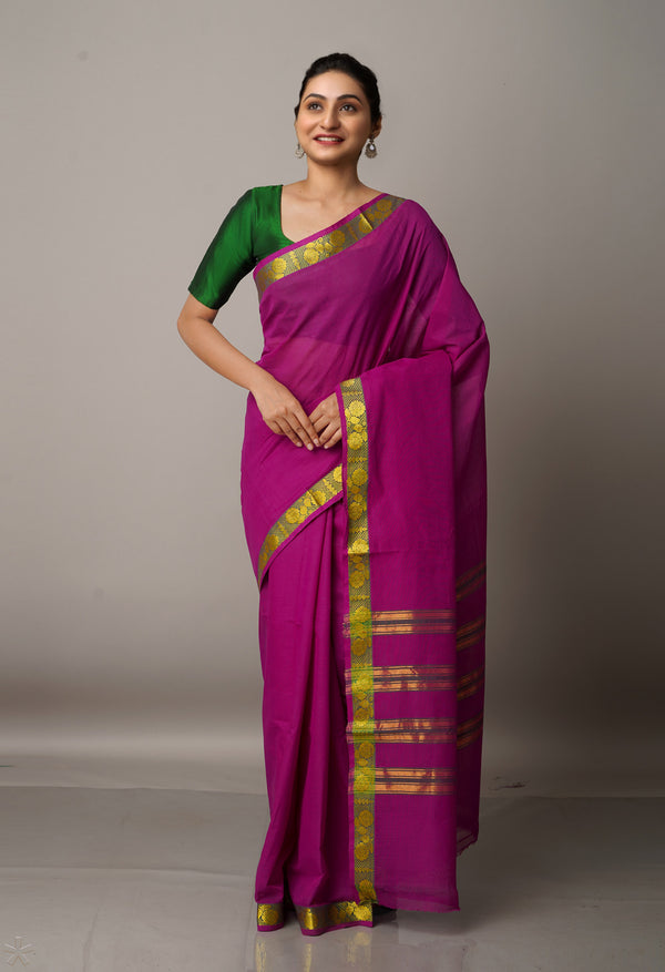 Purple Pure Pavani Venkatagiri Cotton Saree-UNM67655
