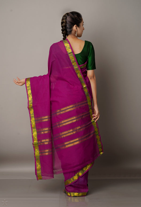 Purple Pure Pavani Venkatagiri Cotton Saree-UNM67655