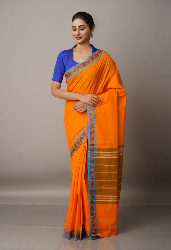 Orange Pure Pavani Venkatagiri Cotton Saree-UNM67661
