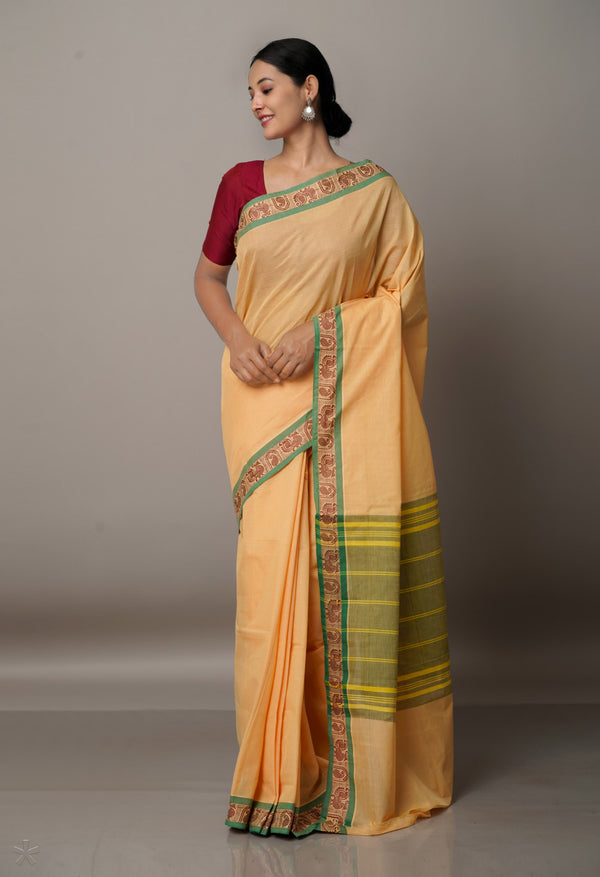 Cream Pure Pavani Venkatagiri Cotton Saree-UNM67662