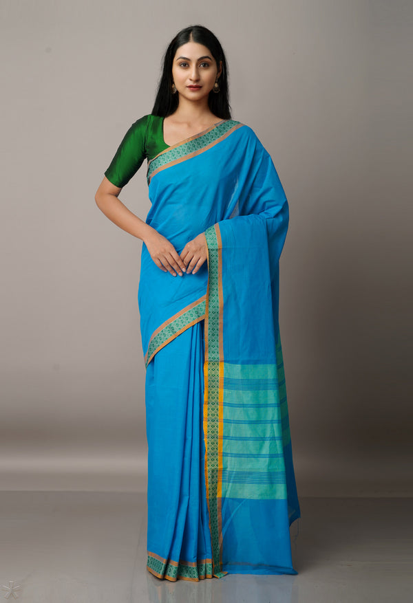 Blue Pure Pavani Venkatagiri Cotton Saree-UNM67666
