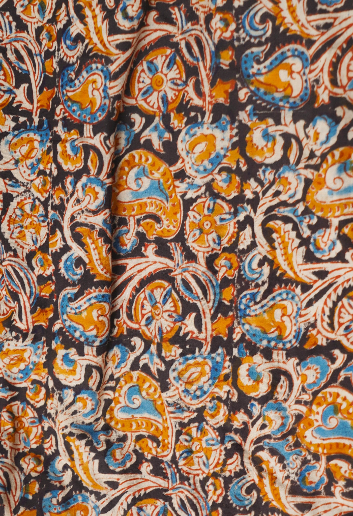 Multi Pure Kalamkari Block Printed Silk Saree