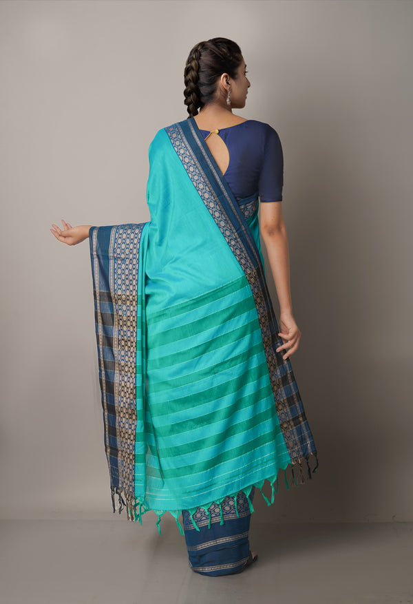 Green Pure Handloom Pavani Narayanpet Cotton Silk Saree-UNM67706