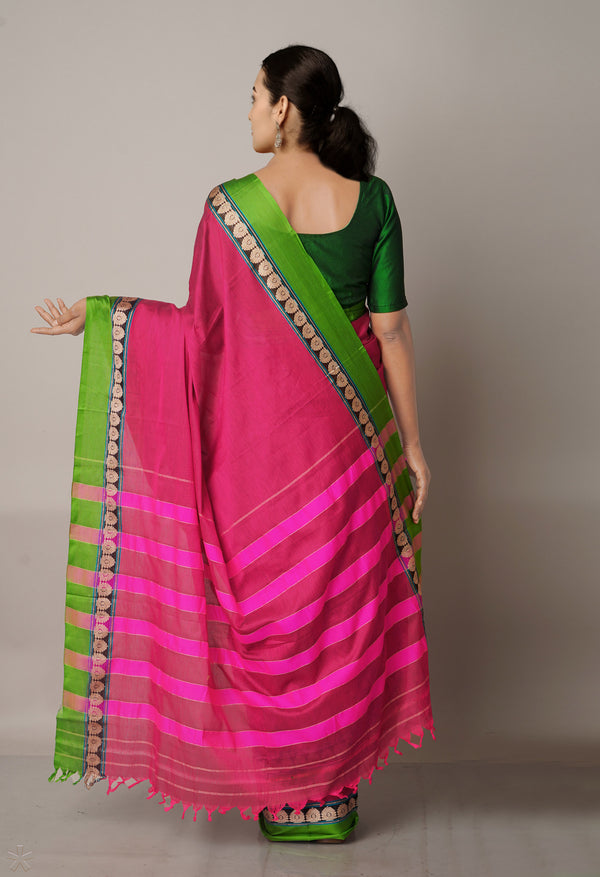 Pink Pure Handloom Pavani Narayanpet Cotton Silk Saree-UNM67717