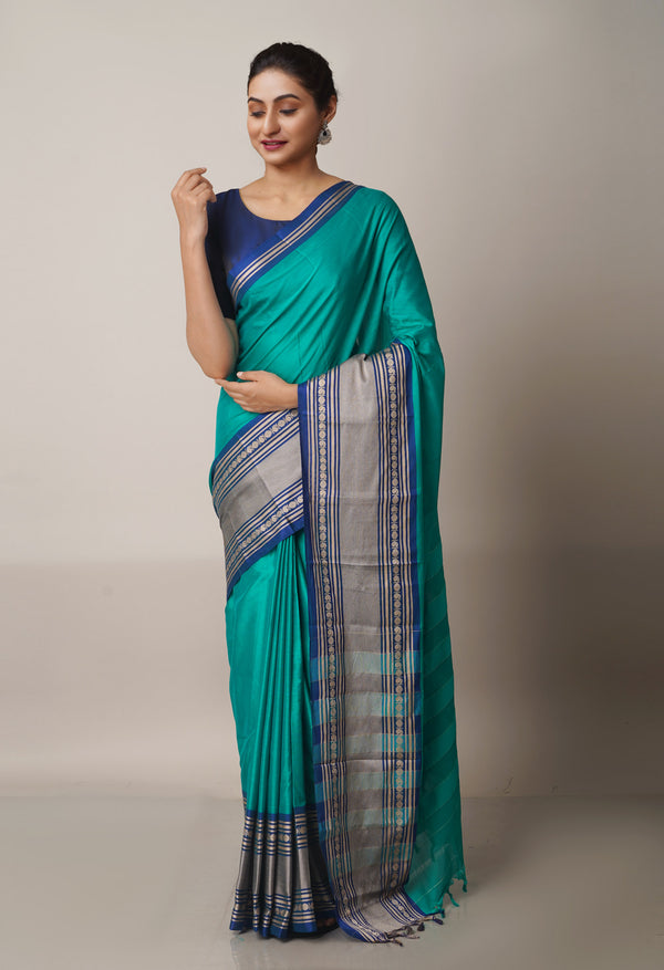 Green Pure Handloom Pavani Narayanpet Cotton Silk Saree-UNM67720