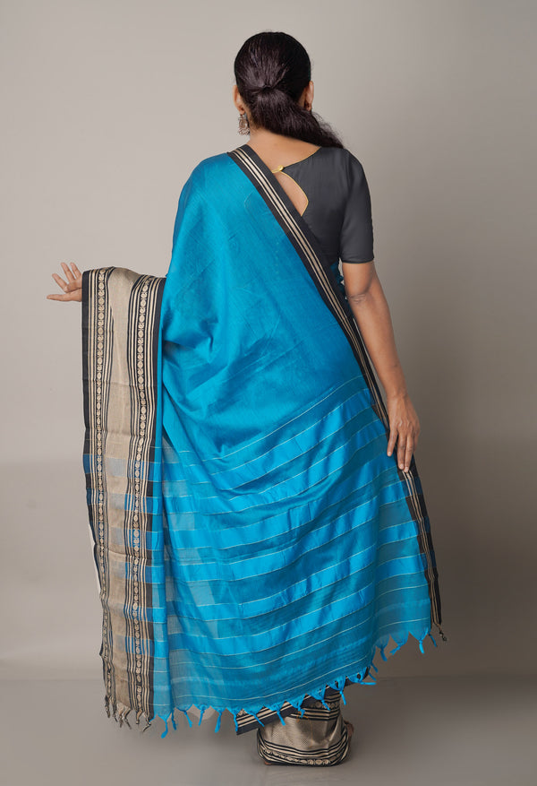 Blue Pure Handloom Pavani Narayanpet Cotton Silk Saree-UNM67724