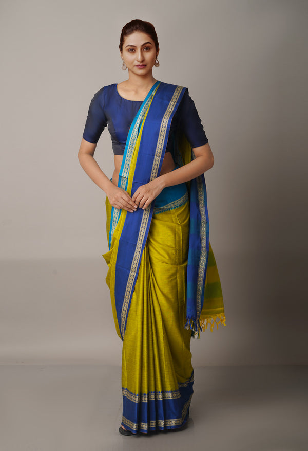 Mehandi Green Pure Handloom Pavani Narayanpet Cotton Silk Saree-UNM67730