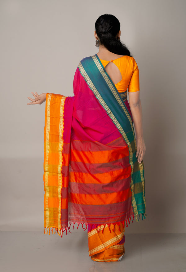 Pink Pure Handloom Pavani Narayanpet Cotton Silk Saree-UNM67731