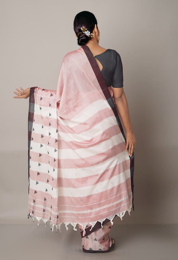 Baby Pink Pure Handloom Pavani Narayanpet Cotton Silk Saree-UNM67738