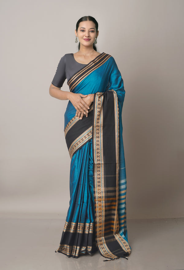 Blue Pure Handloom Pavani Narayanpet Cotton Saree-UNM67761