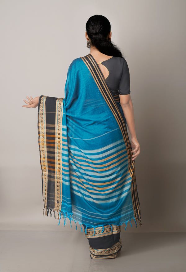 Blue Pure Handloom Pavani Narayanpet Cotton Saree-UNM67761