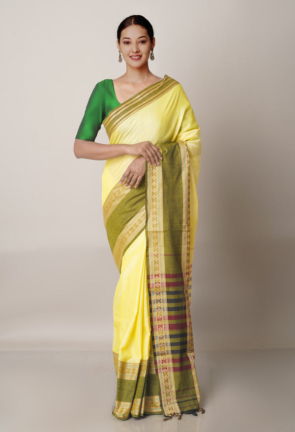 Cream Pure Handloom Pavani Narayanpet Cotton Saree-UNM67762