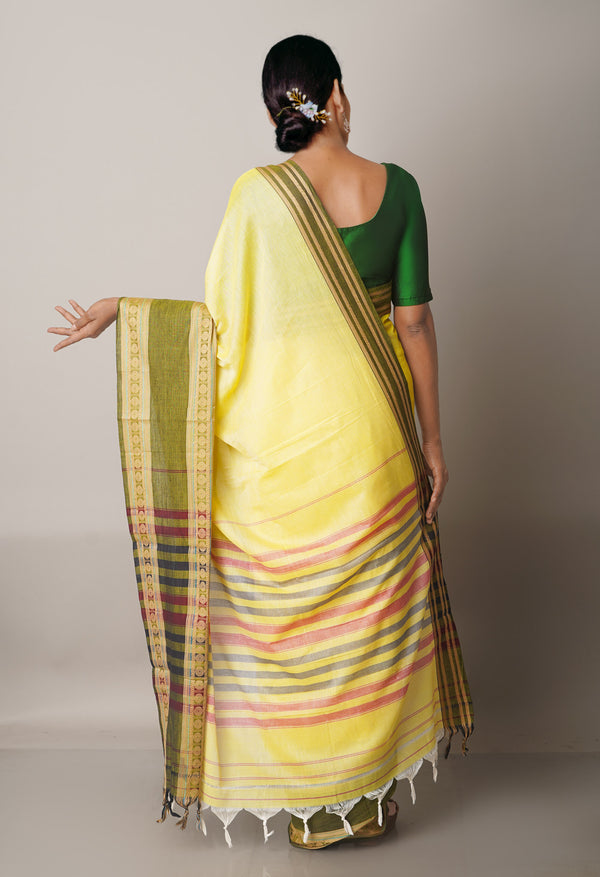 Cream Pure Handloom Pavani Narayanpet Cotton Saree-UNM67762