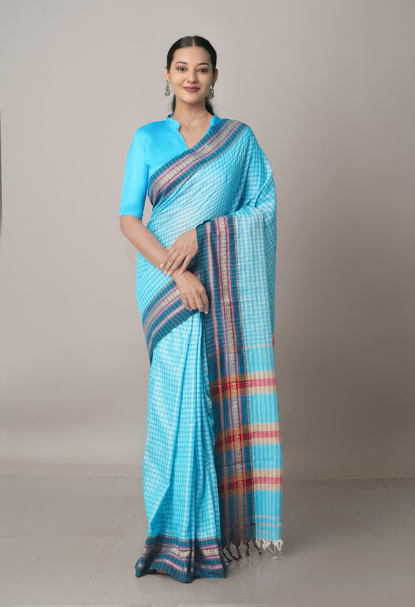 Blue Pure Handloom Pavani Narayanpet Cotton Saree-UNM67767