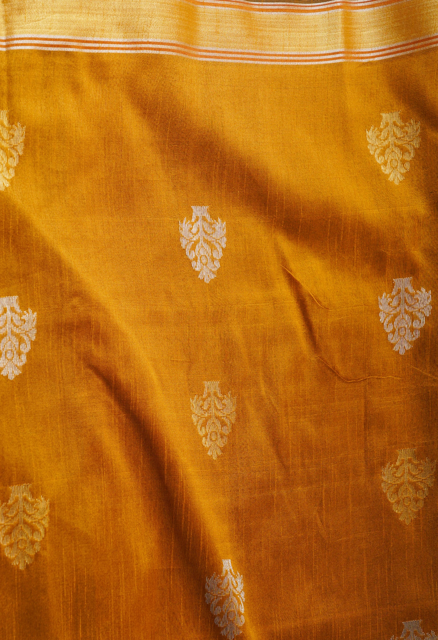 Mustrad Yellow  Dupion Silk Saree-UNM67851